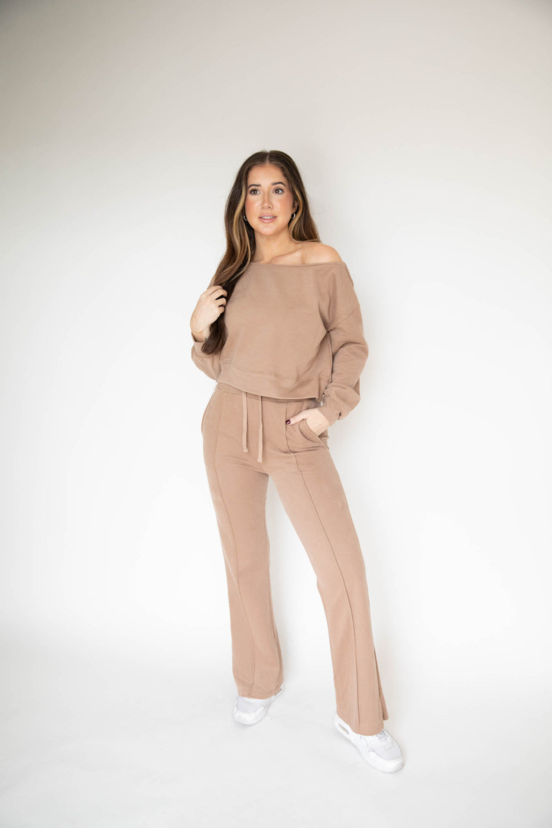 Off Shoulder French Terry Set