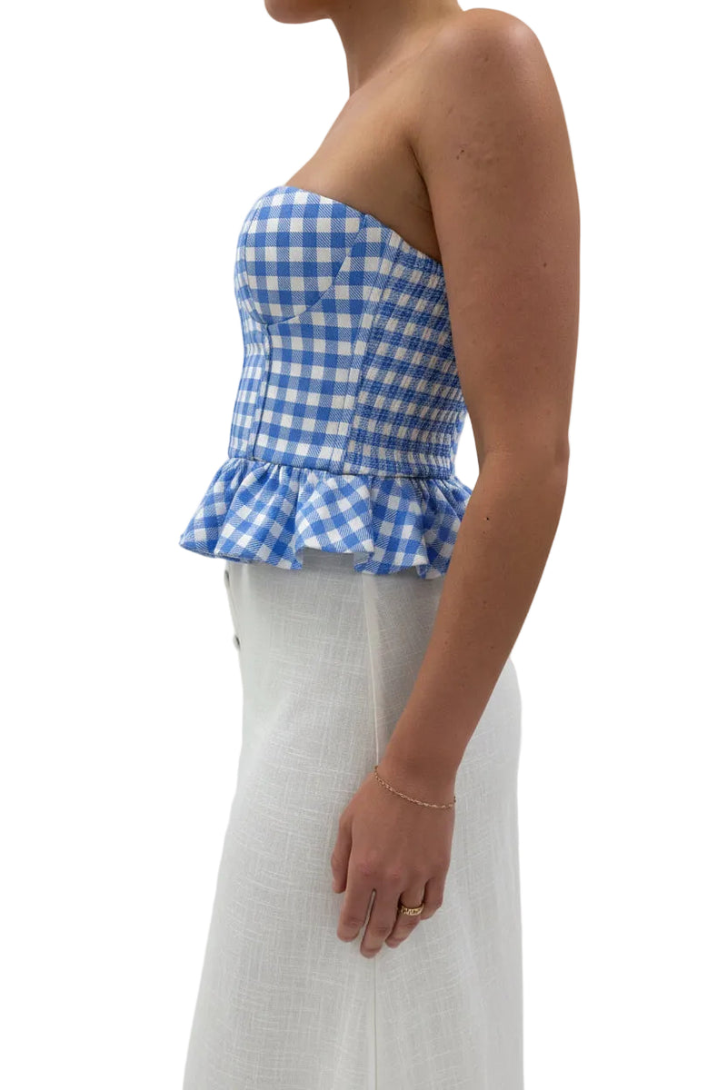 Noelle Ruffle Peplum Strapless Top – XO Clothing Company