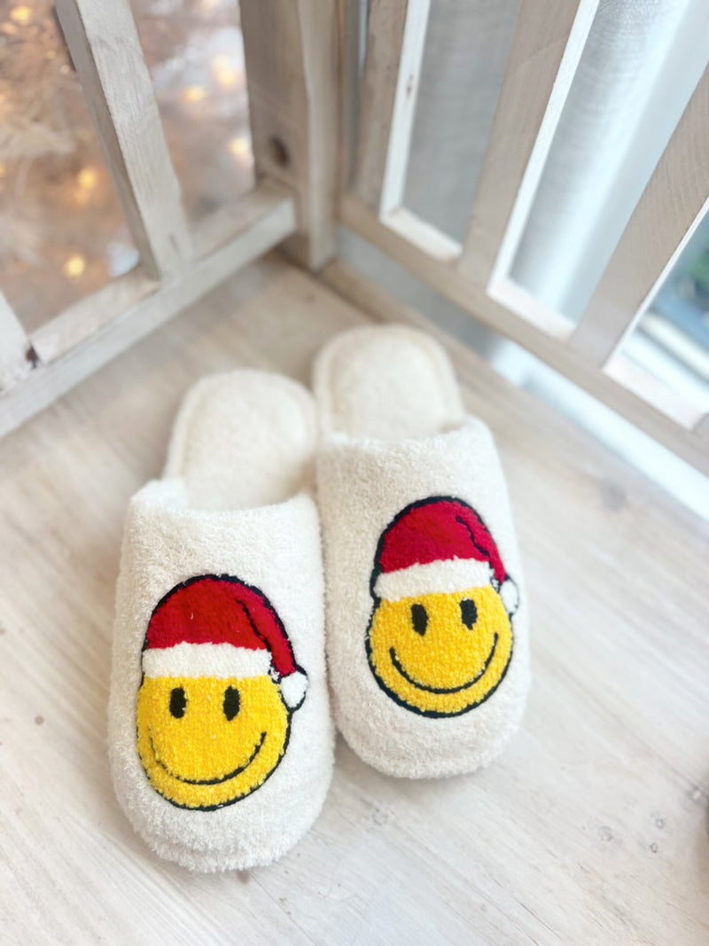 Happy Face Santa Slippers