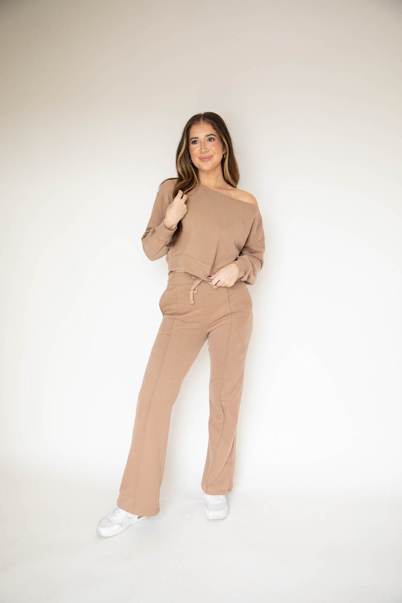 Off Shoulder French Terry Set