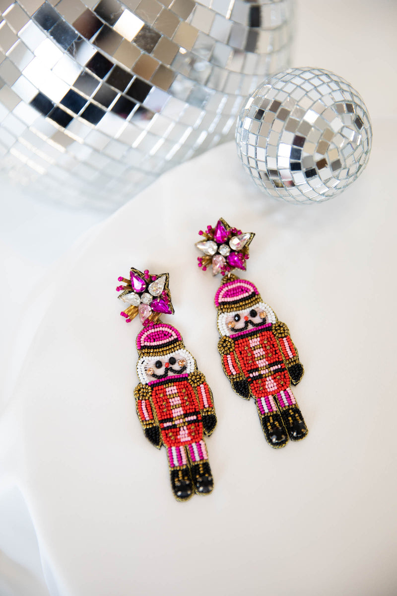 Pink Nutcracker Earrings