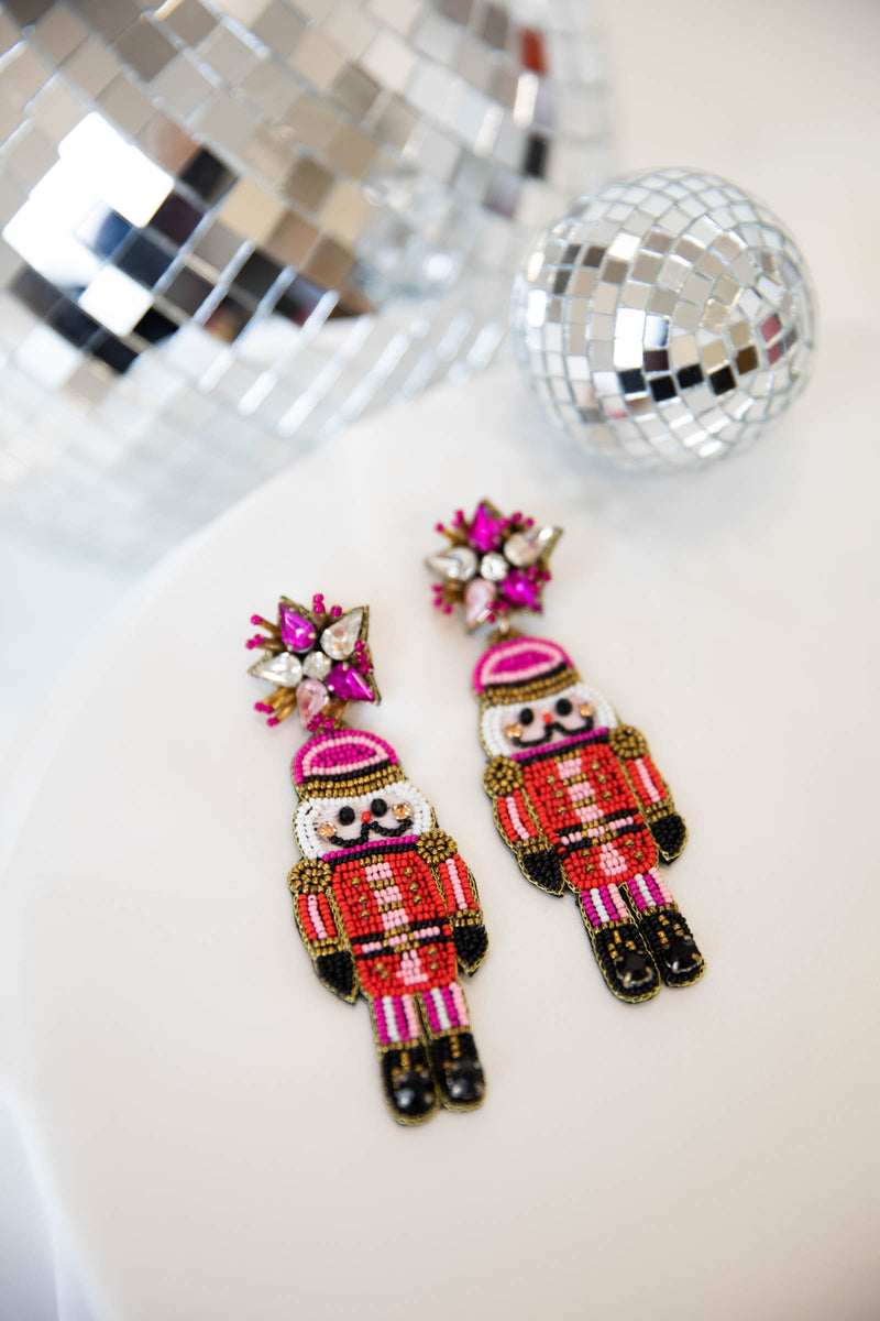 Pink Nutcracker Earrings