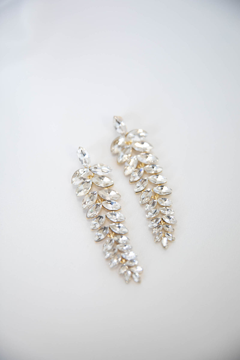 Diamond Leaf Earrings