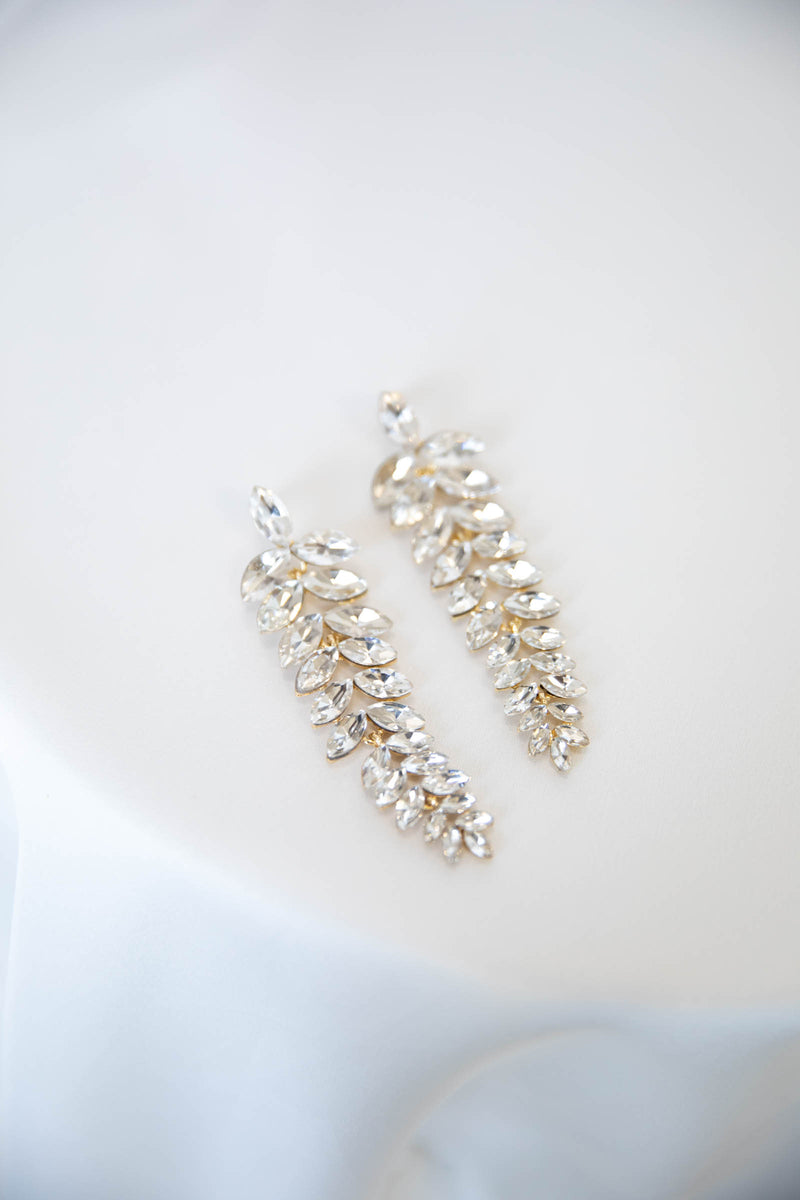 Diamond Leaf Earrings