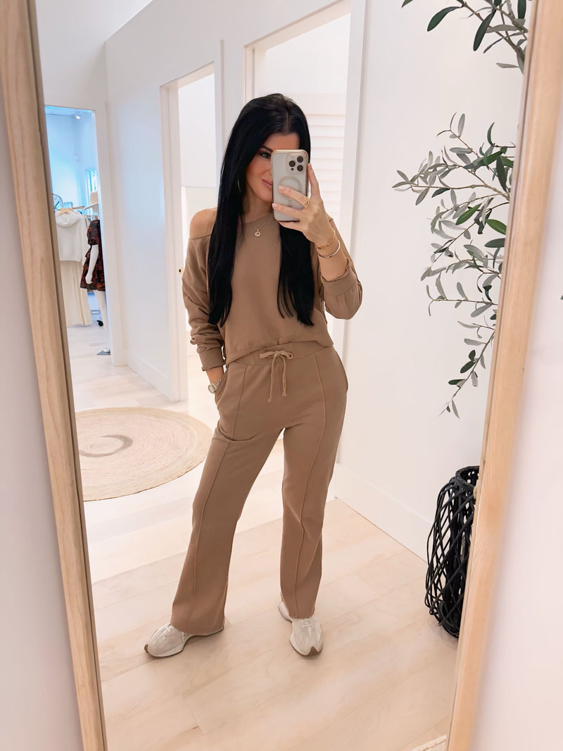 Off Shoulder French Terry Set