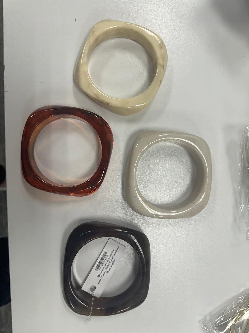 Abstract Acrylic Square Bangle Bracelet