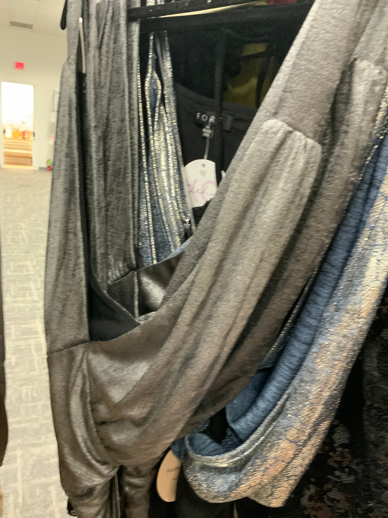 Deep V Metallic Knit Bodysuit