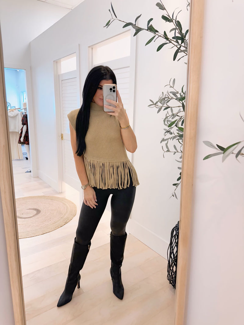 Fringe Sweater Top