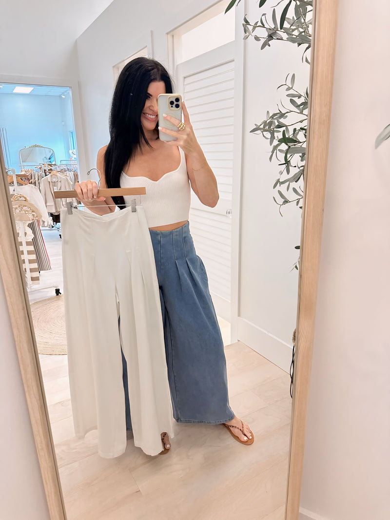 Charmed Moment Pleated Denim