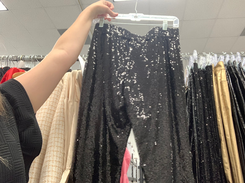 Champagne Power Sequin Flare Pant
