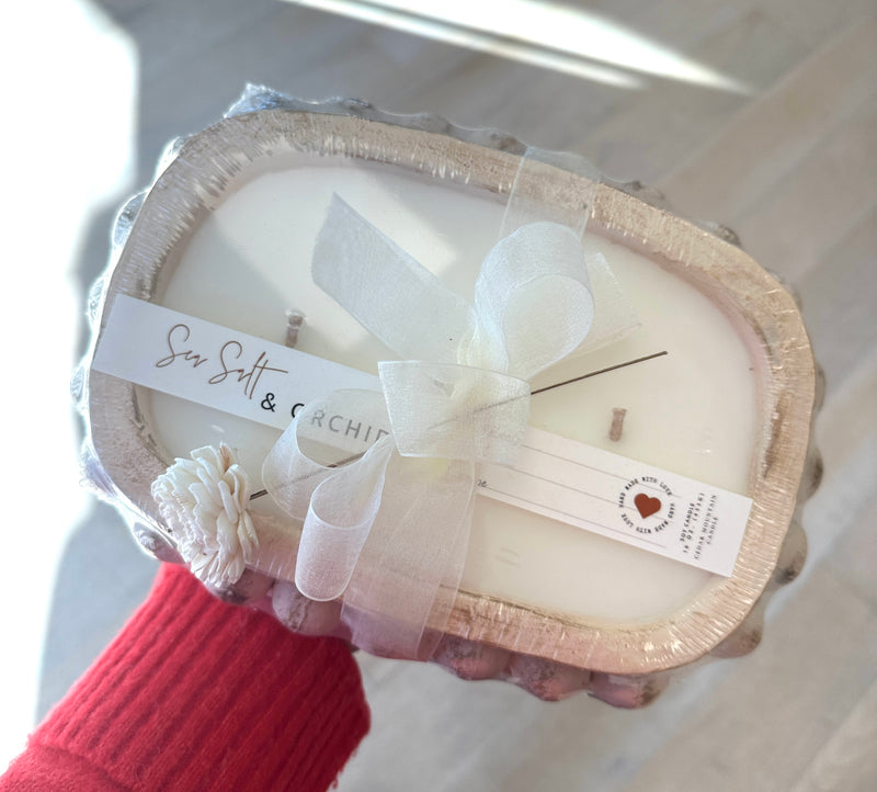 3 Wick Oval Dough Bowl Candle