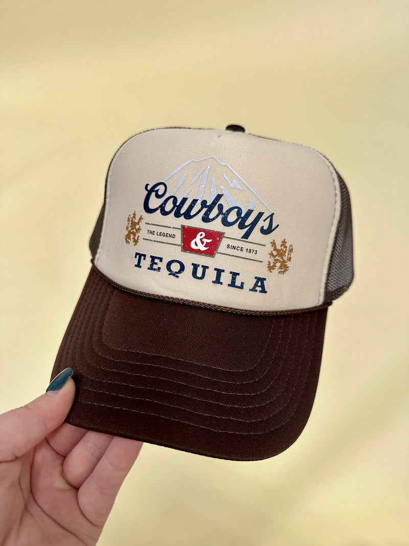Brown Cowboys & Tequila Trucker Hat