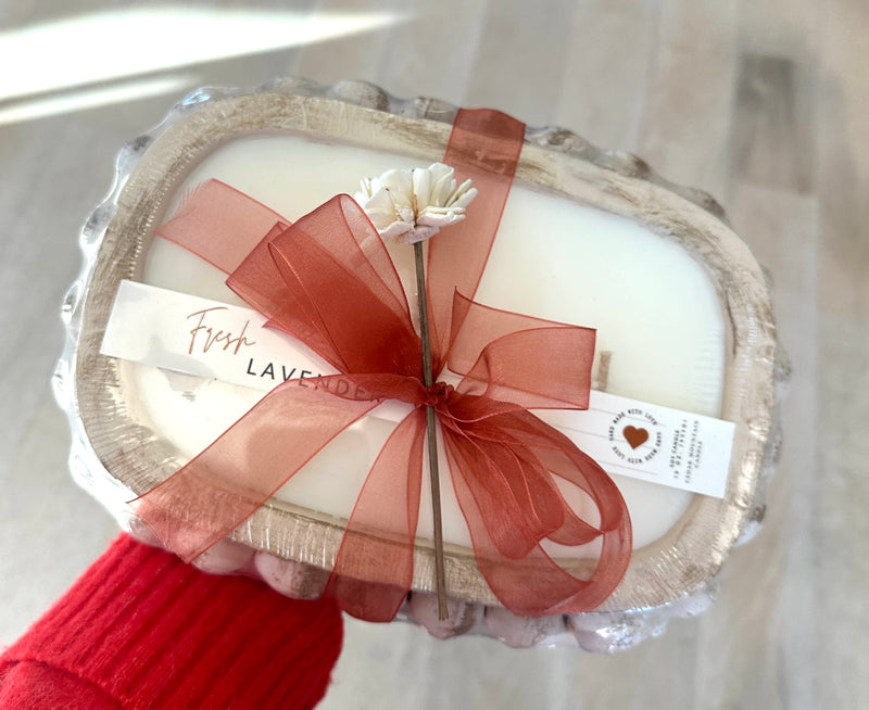 3 Wick Oval Dough Bowl Candle