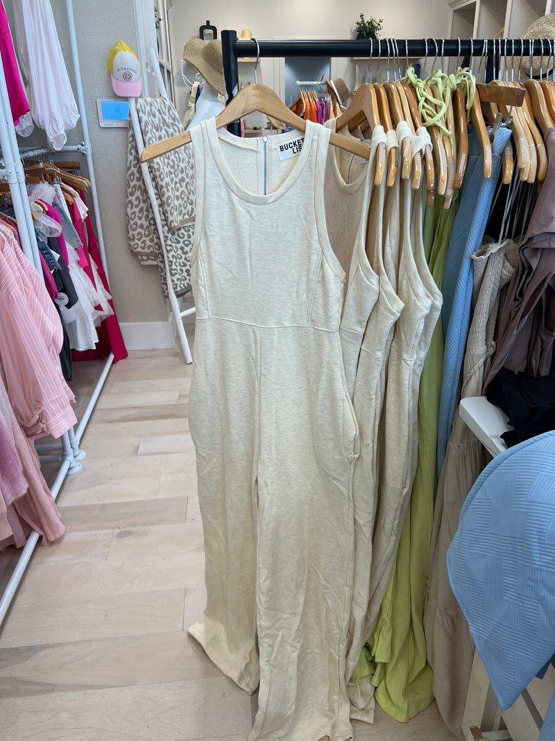 Back Zipper Closure Wide Leg Jumpsuit