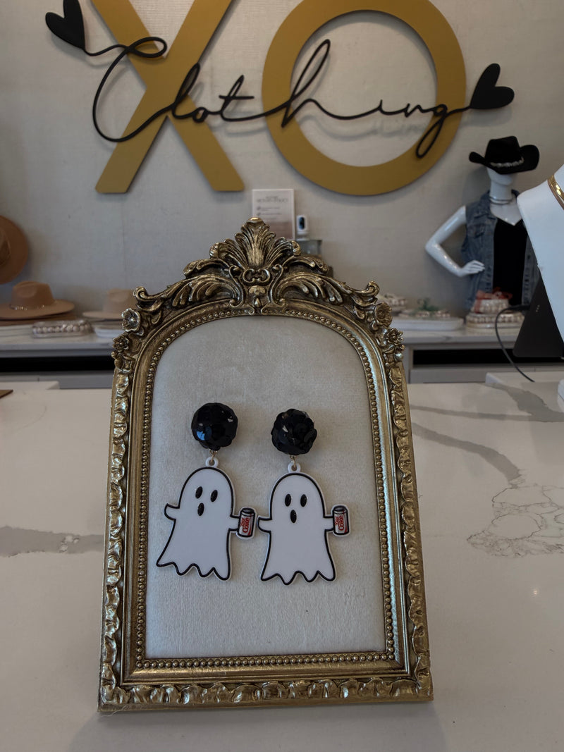 Diet Coke Ghost Earrings