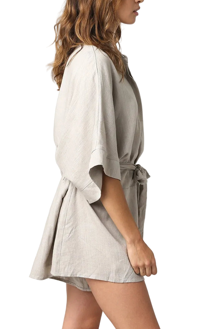 SS ROMPERS (COOMESS26CS04) グレー HMS: Essential: Gray Ribbed Knit Zipper Long Sleeves Romper – Hot