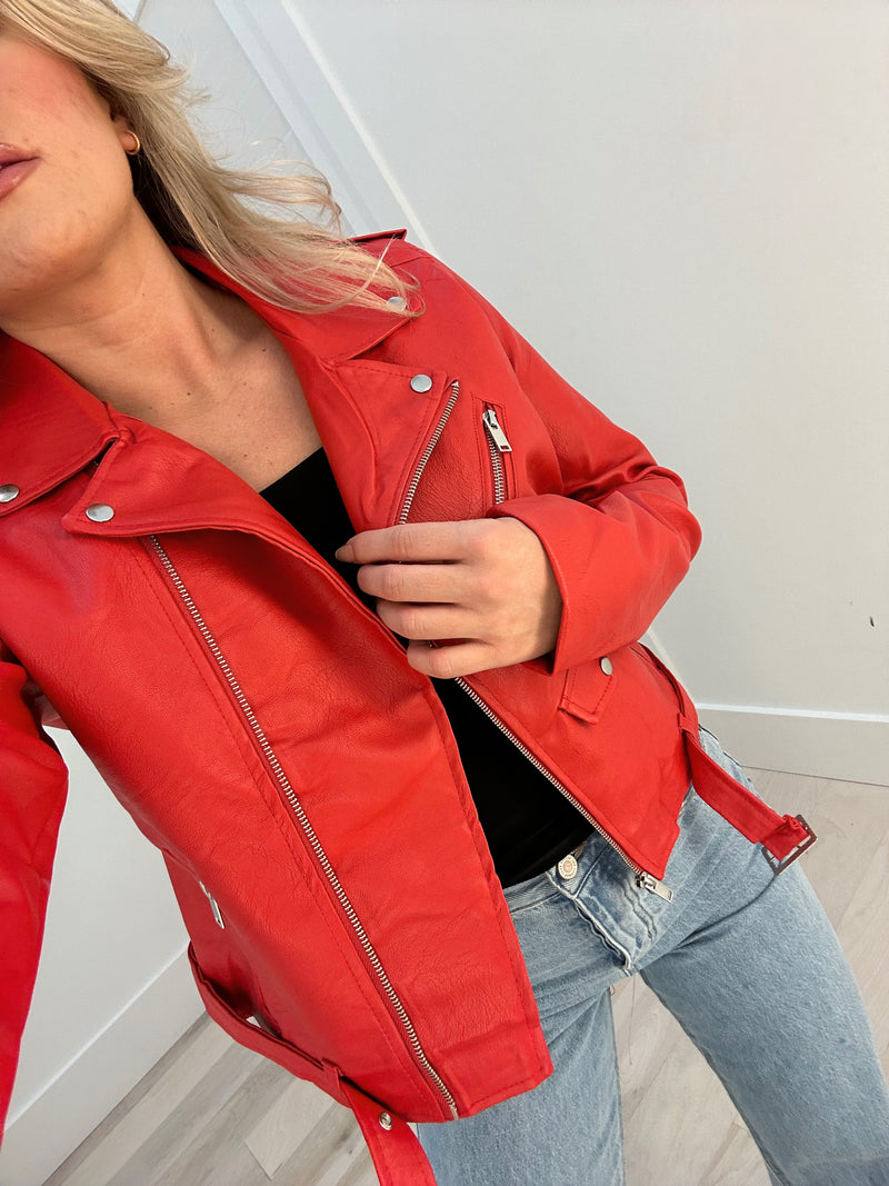 Red edge to edge jacket deals