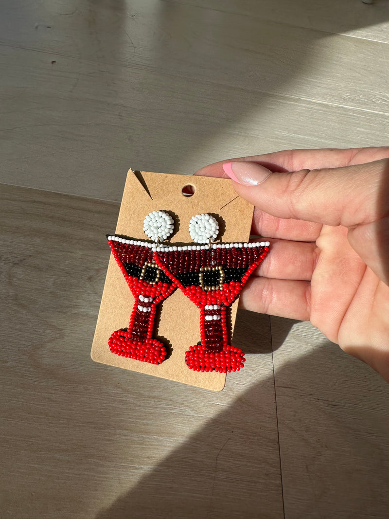 Santa Martini Earrings
