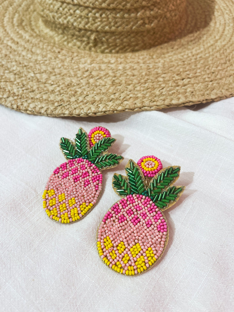 Beaded Pineapple Earrings