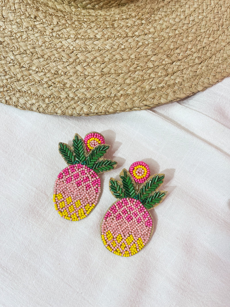 Beaded Pineapple Earrings