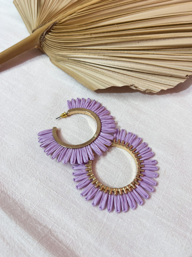Raffia Fan Hoops