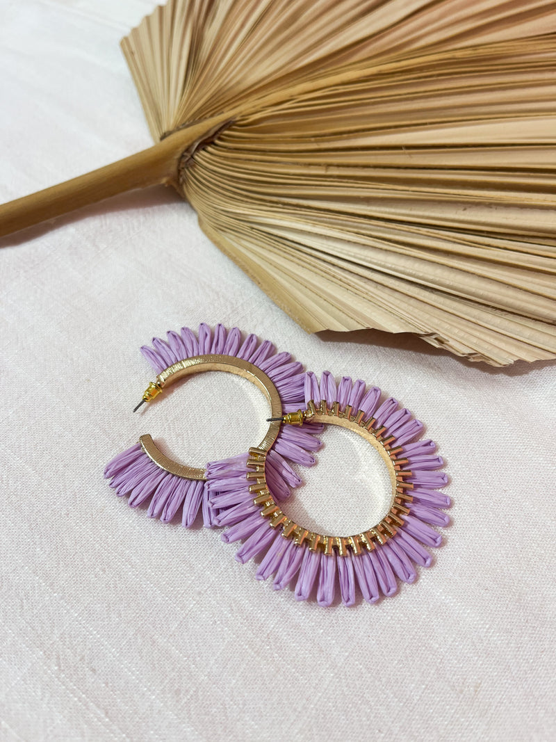 Raffia Fan Hoops