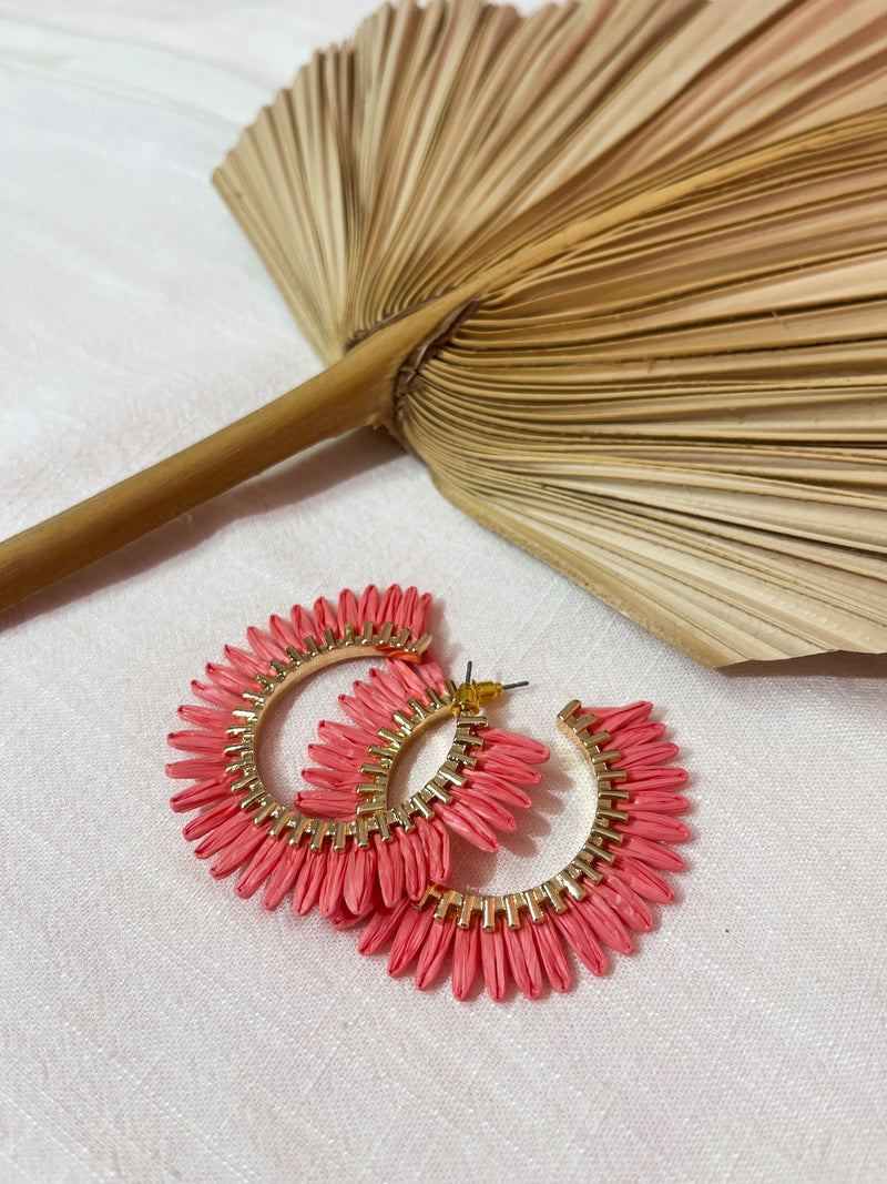 Raffia Fan Hoops