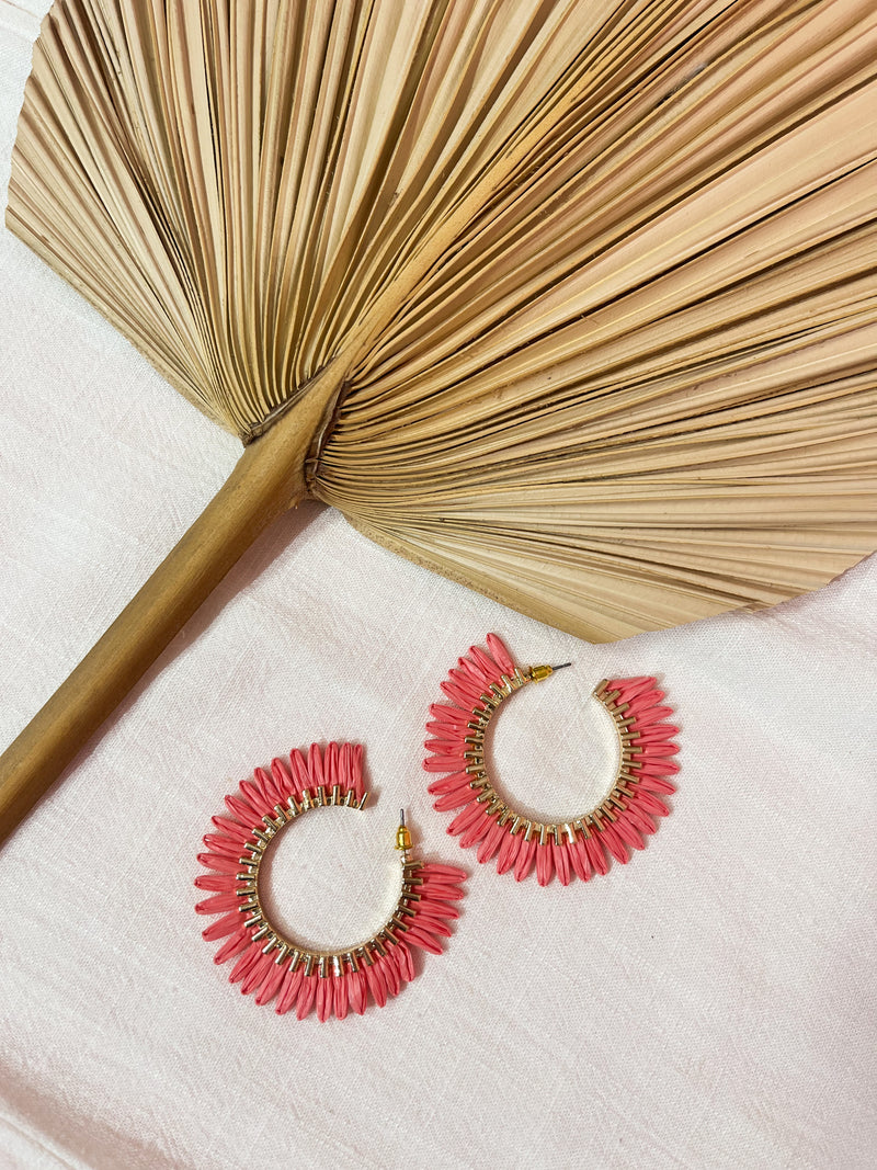 Raffia Fan Hoops