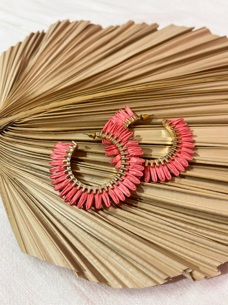Raffia Fan Hoops