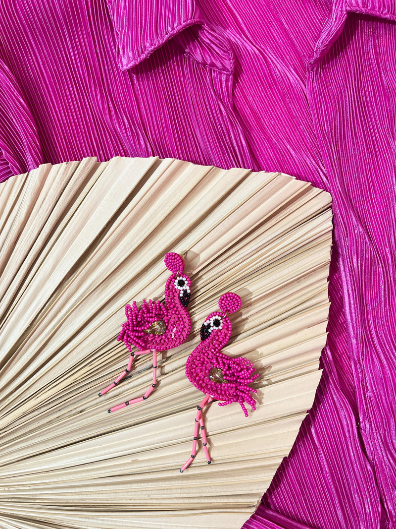 Bead Flamingo Earrings