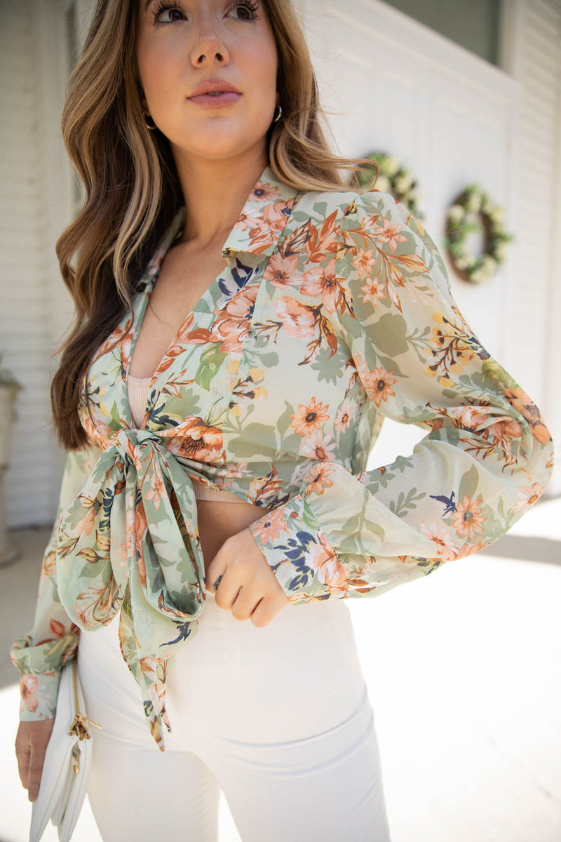 Sage In Mimosas Top