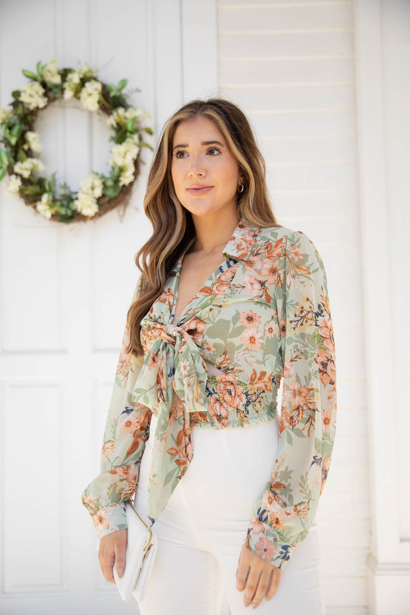 Sage In Mimosas Top