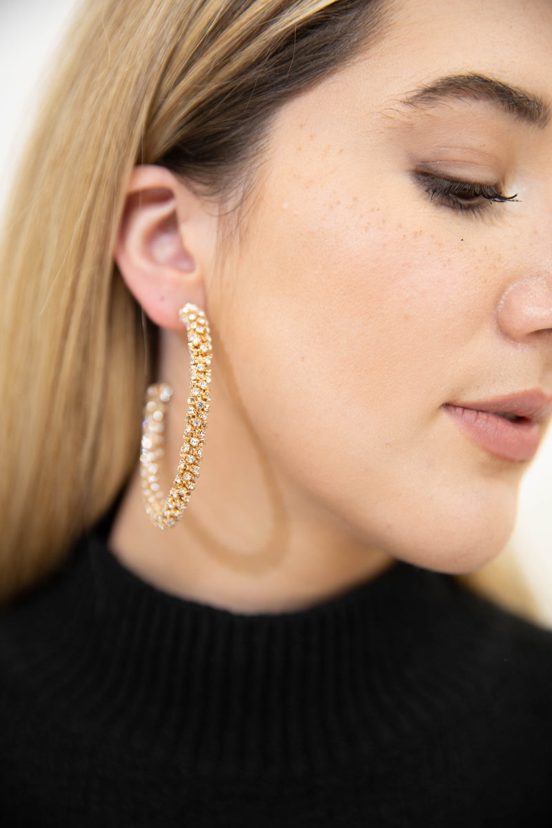 Crystal Twisted Hoops