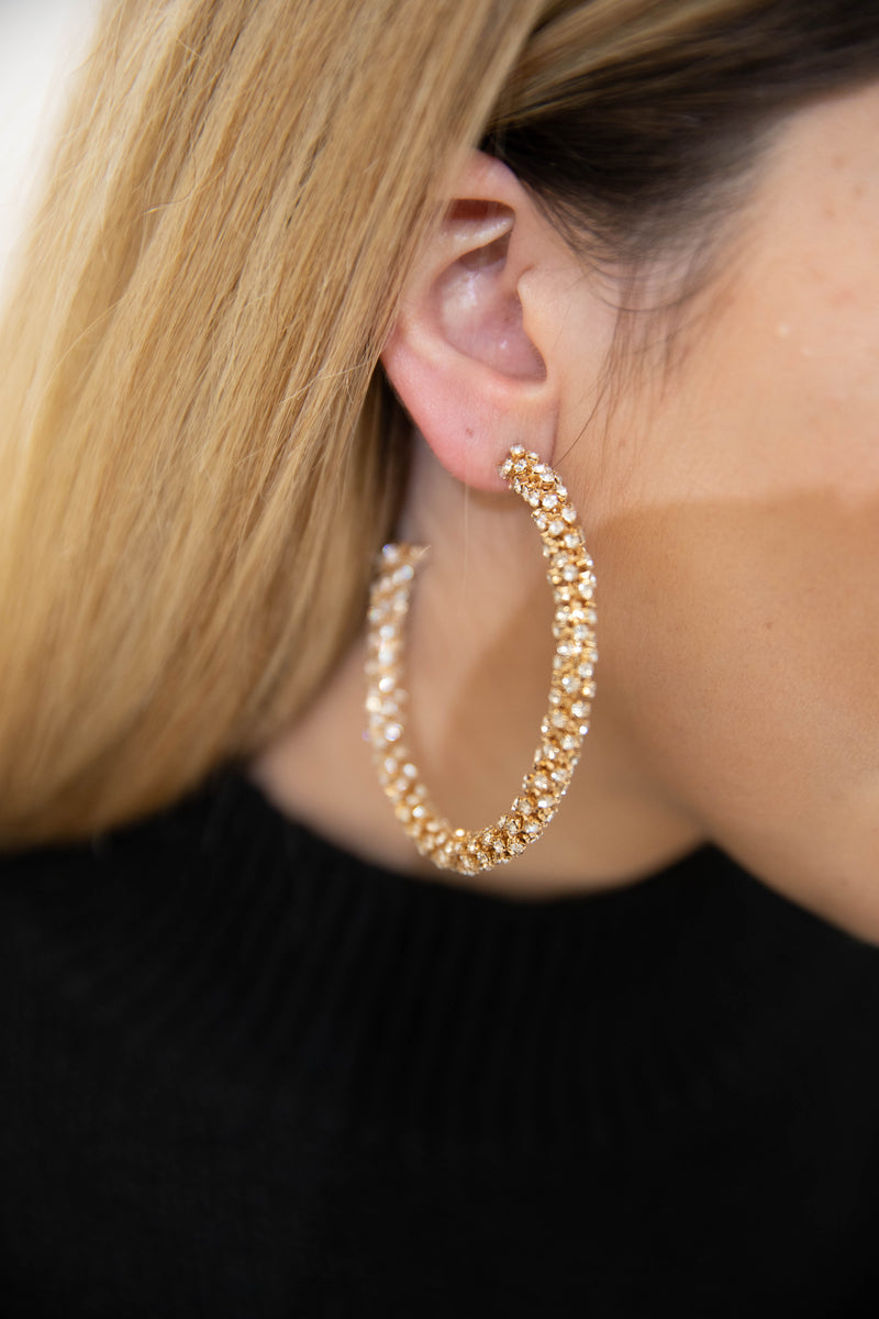 Crystal Twisted Hoops