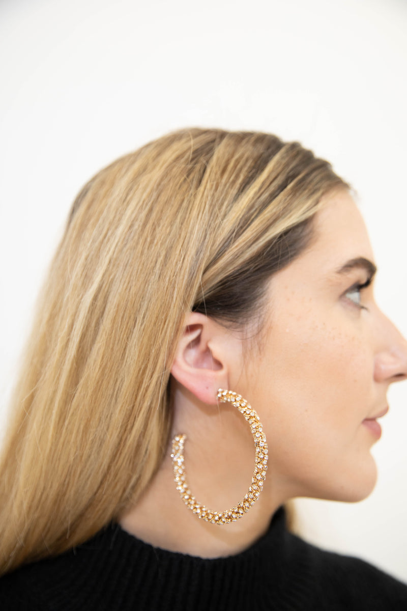 Crystal Twisted Hoops