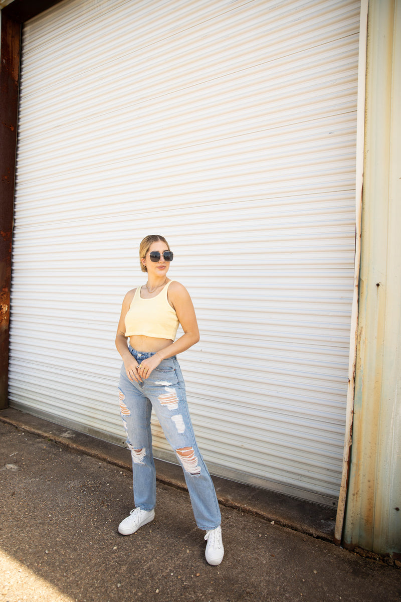 Vividly Dreaming Distressed Denim