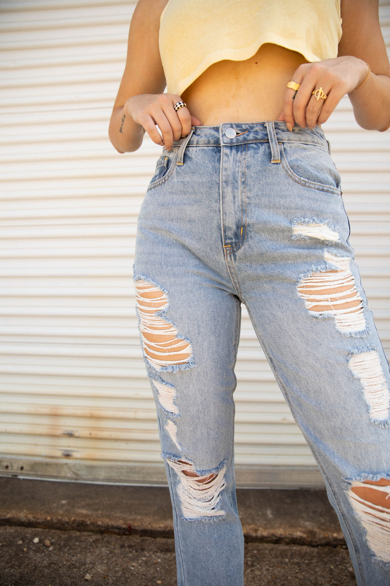 Vividly Dreaming Distressed Denim