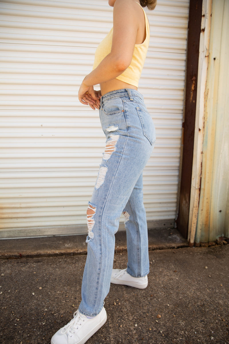 Vividly Dreaming Distressed Denim