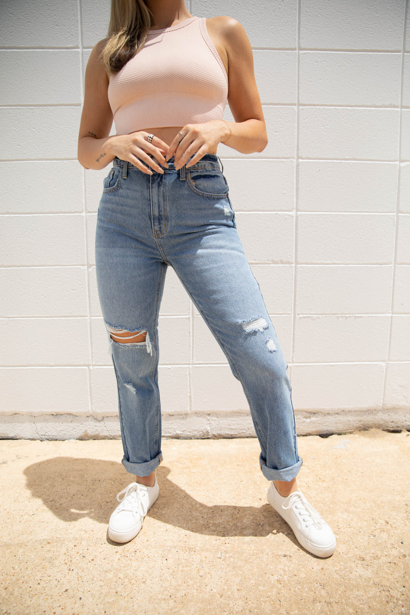 Vividly Dreaming Distressed Denim