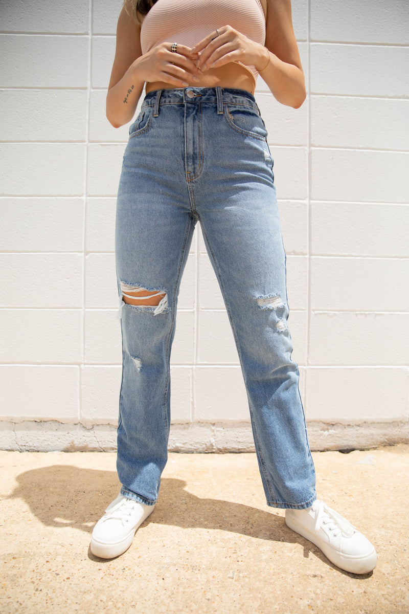 Vividly Dreaming Distressed Denim