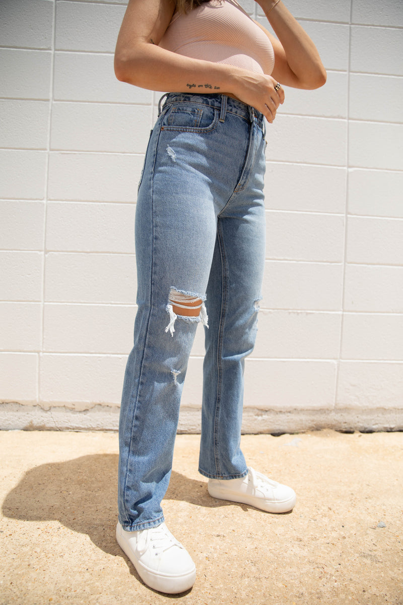 Vividly Dreaming Distressed Denim