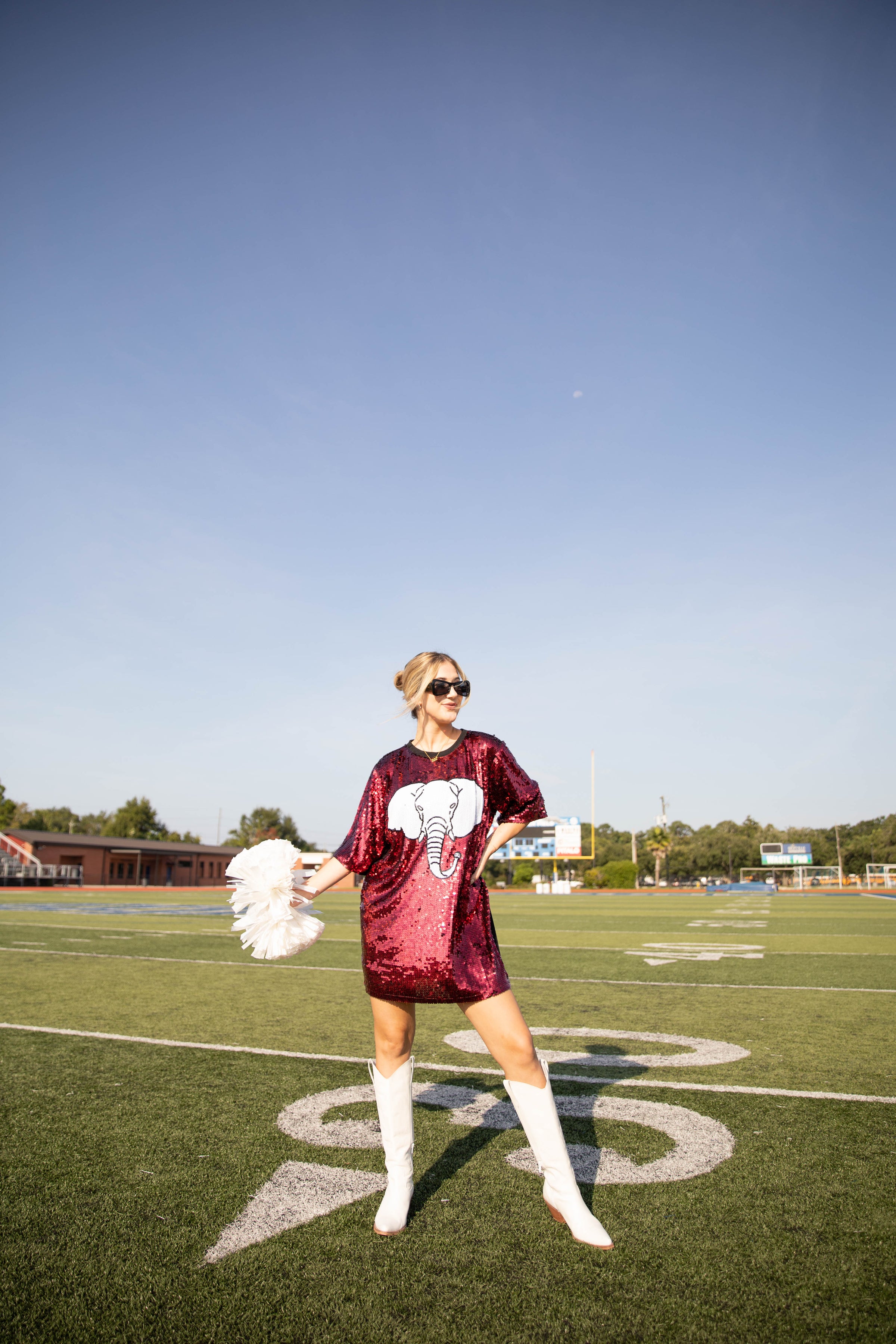 roll tide sequin dress Women's Gameday Couture White Alabama Crimson Tide Full Sequin Jersey Dress