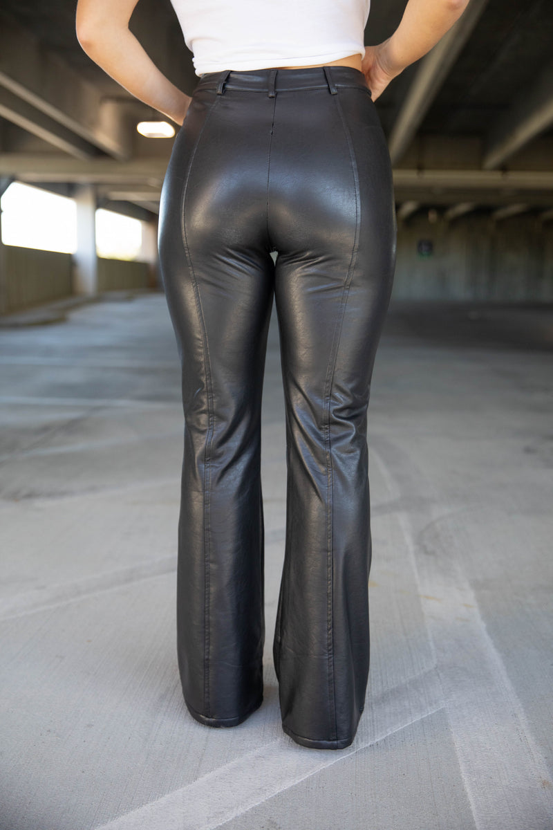 Carbon Black Leather Pants