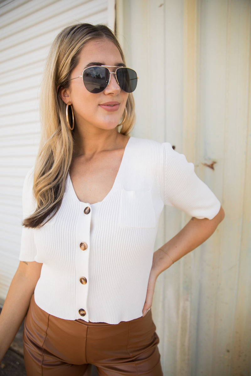 Boho Button Top