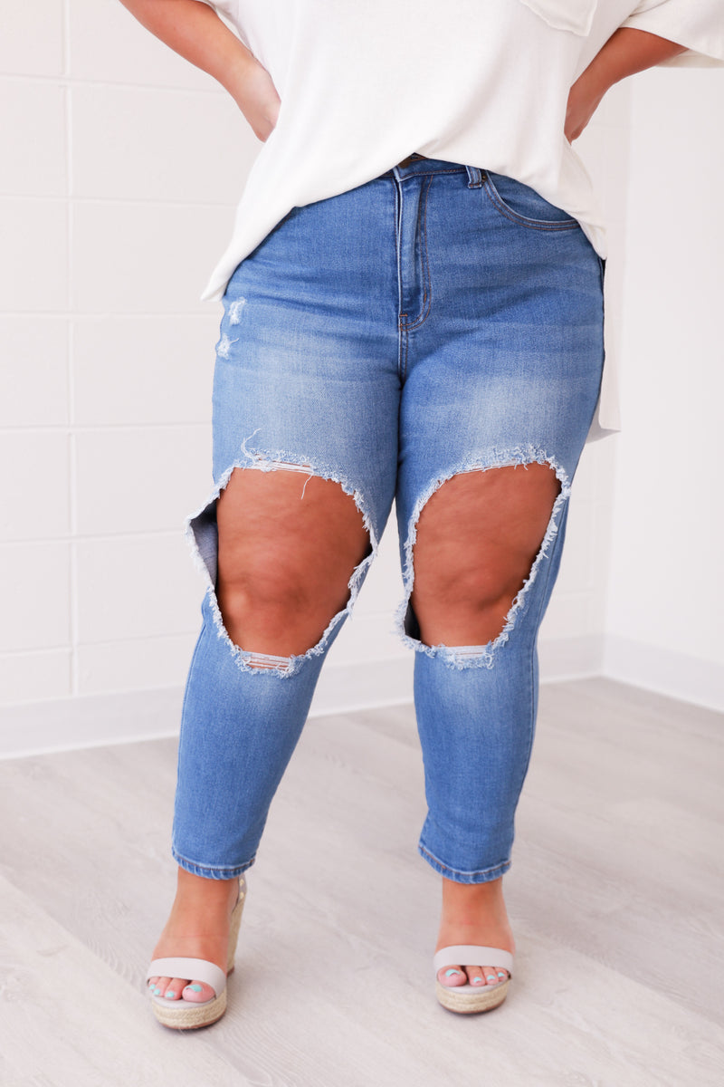 Distressing Over You Jeans