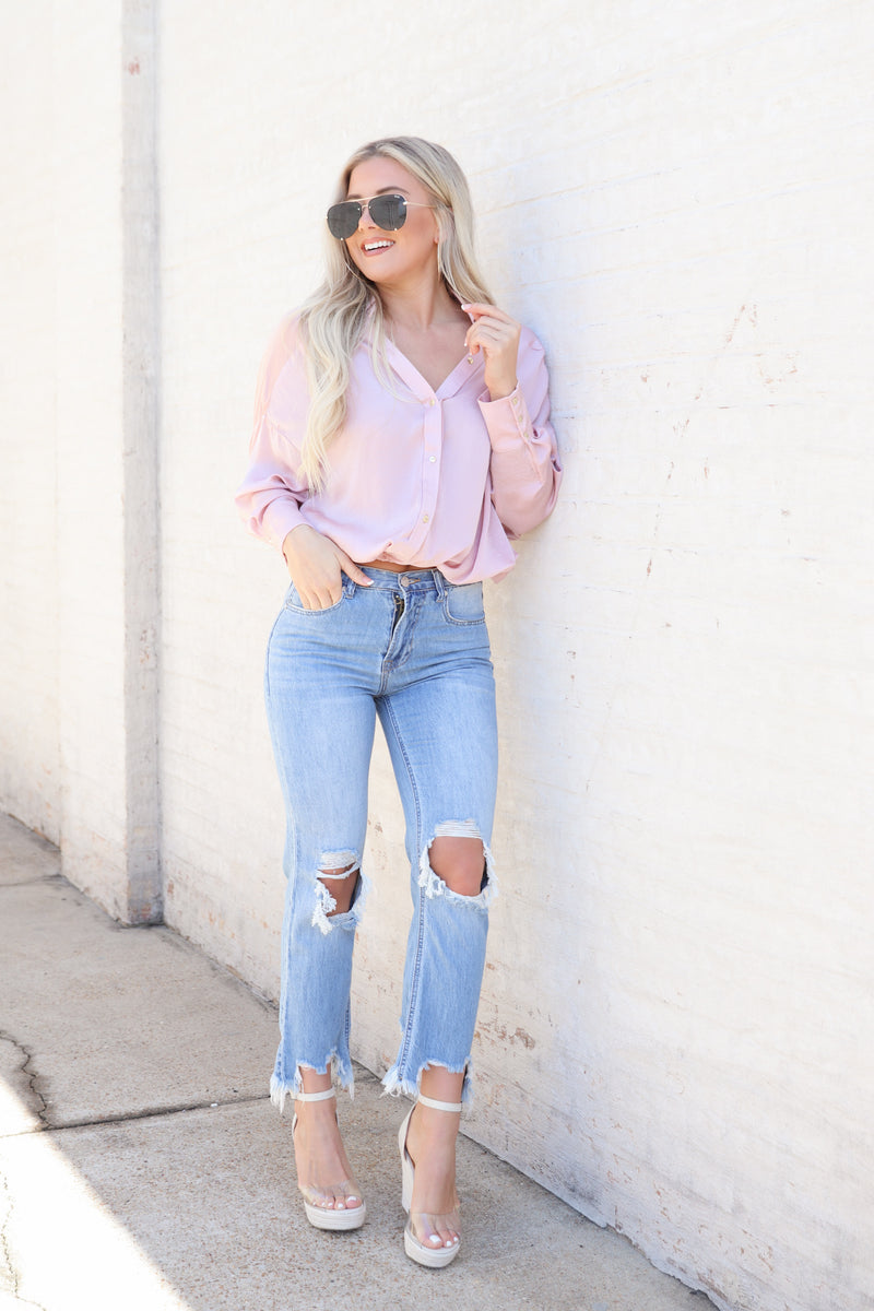 Lady In Pink Blouse