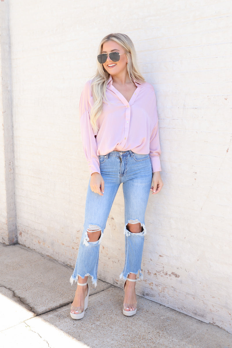 Lady In Pink Blouse