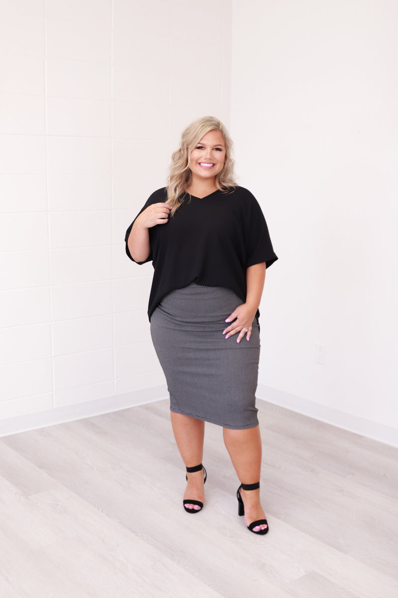 Polka Dot Pencil Skirt
