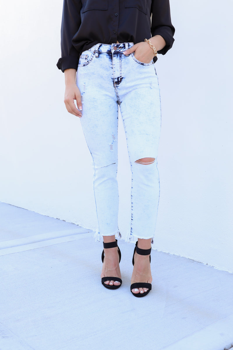 Ice Blue Acid Wash Jeans