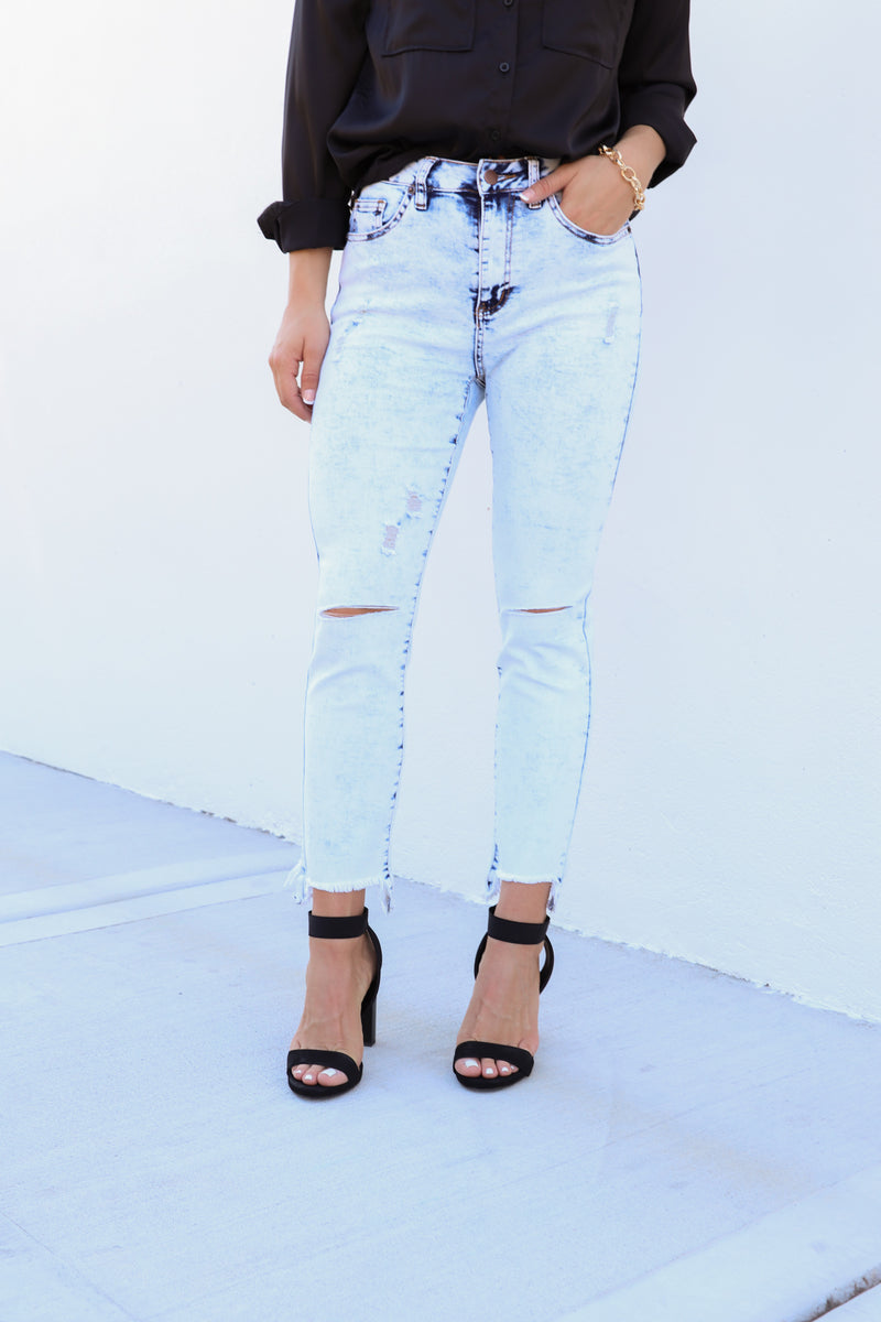 Ice Blue Acid Wash Jeans